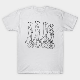 Meerkat on segway lines T-Shirt